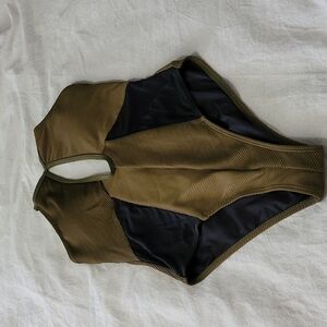 Cupshe Corduroy One Piece Olive Green Size Small